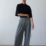 The Triple Pleat Trouser in Pepper