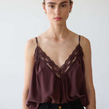 The Deep V Cami in Burgundy