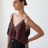 The Deep V Cami in Burgundy