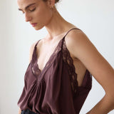 The Deep V Cami in Burgundy