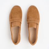 The Penny Loafer in Clove Suede Flat