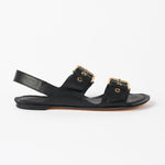 Double Buckle Sandal in Black Side View