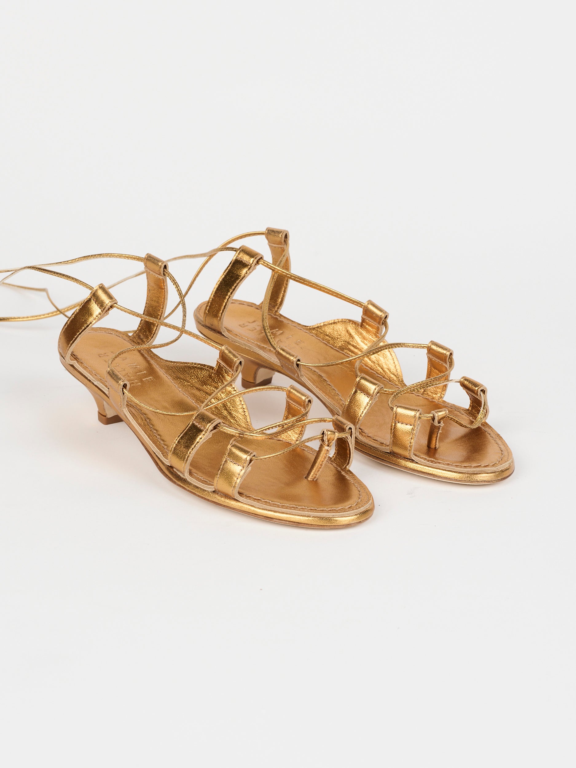 The Sparta Heel in Metallic Bronze
