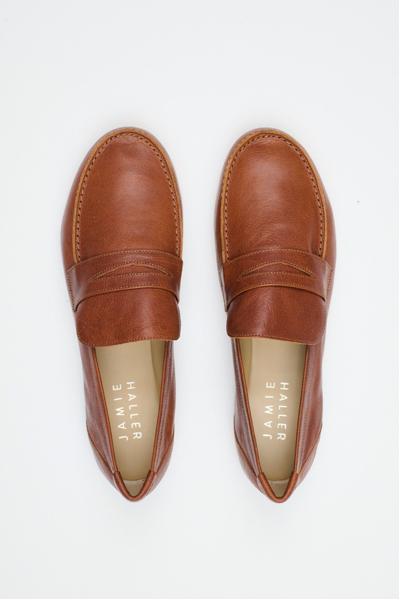 womens brown dress loafers Jamie Haller The Penny Loafer in Leather Brown, Size IT 39