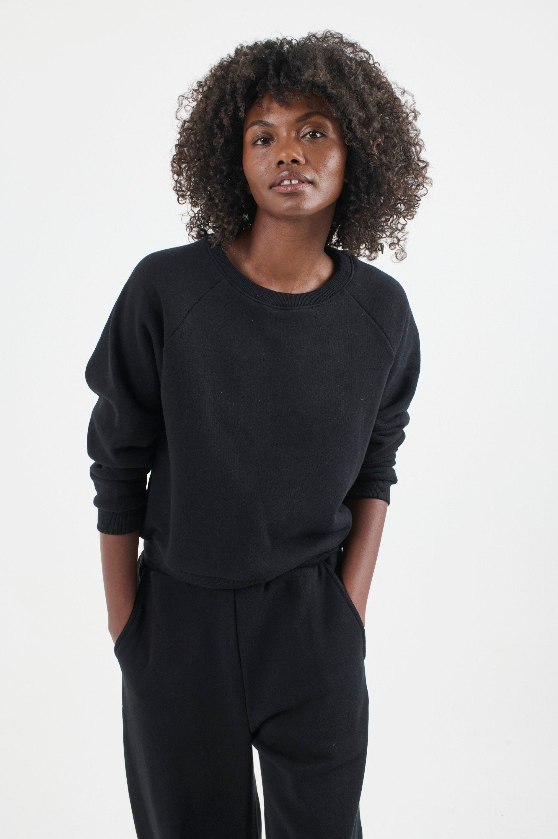 The Arc Lounge Pant. On body front - Jamie Haller