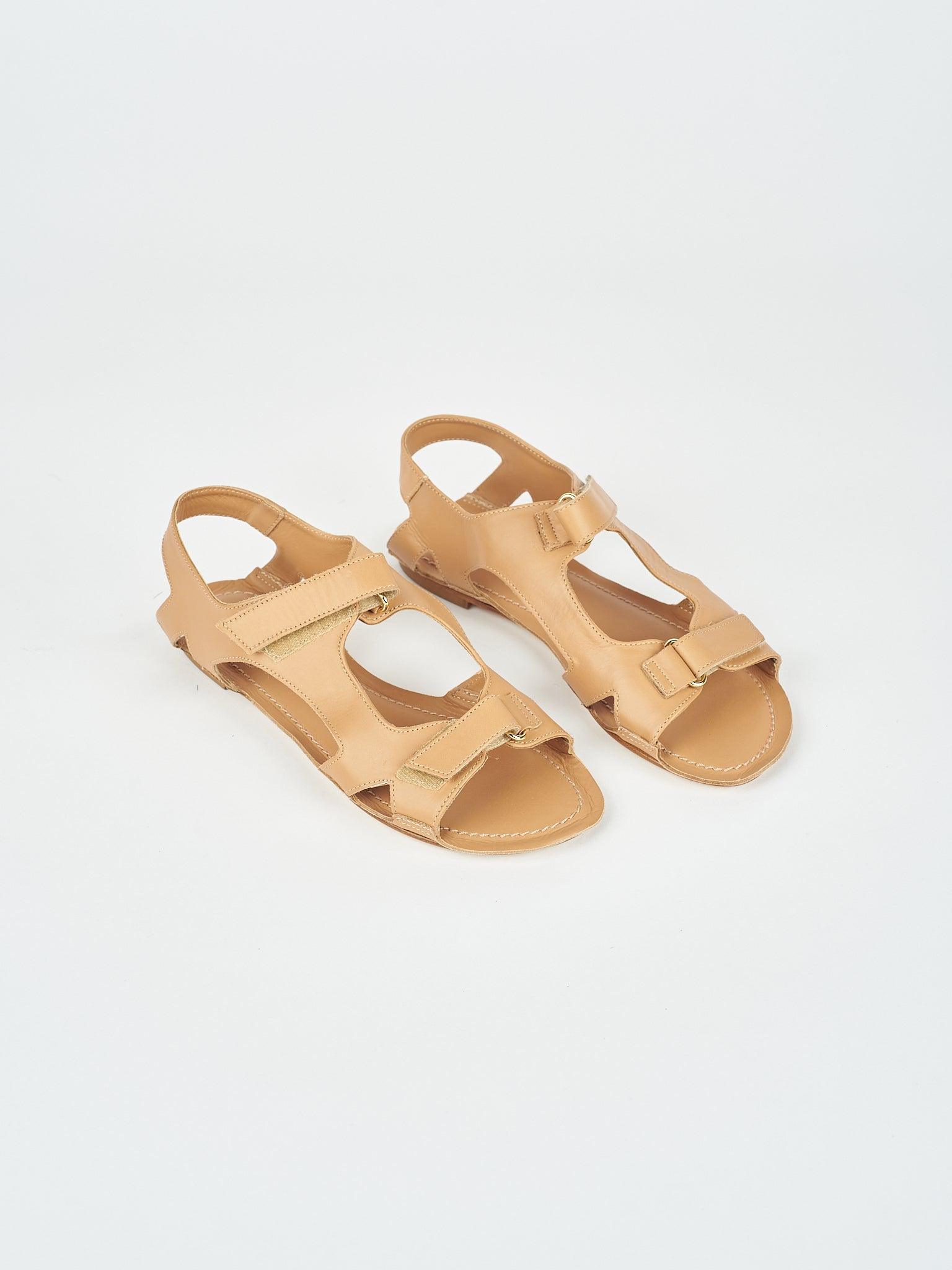 The Walking Sandal in Bare Angled Front View