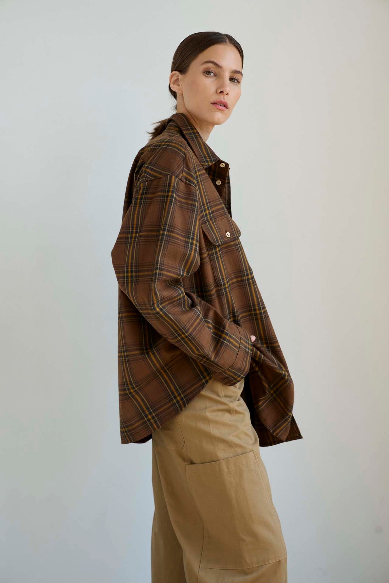 The Big Shirt Flannel in Browns