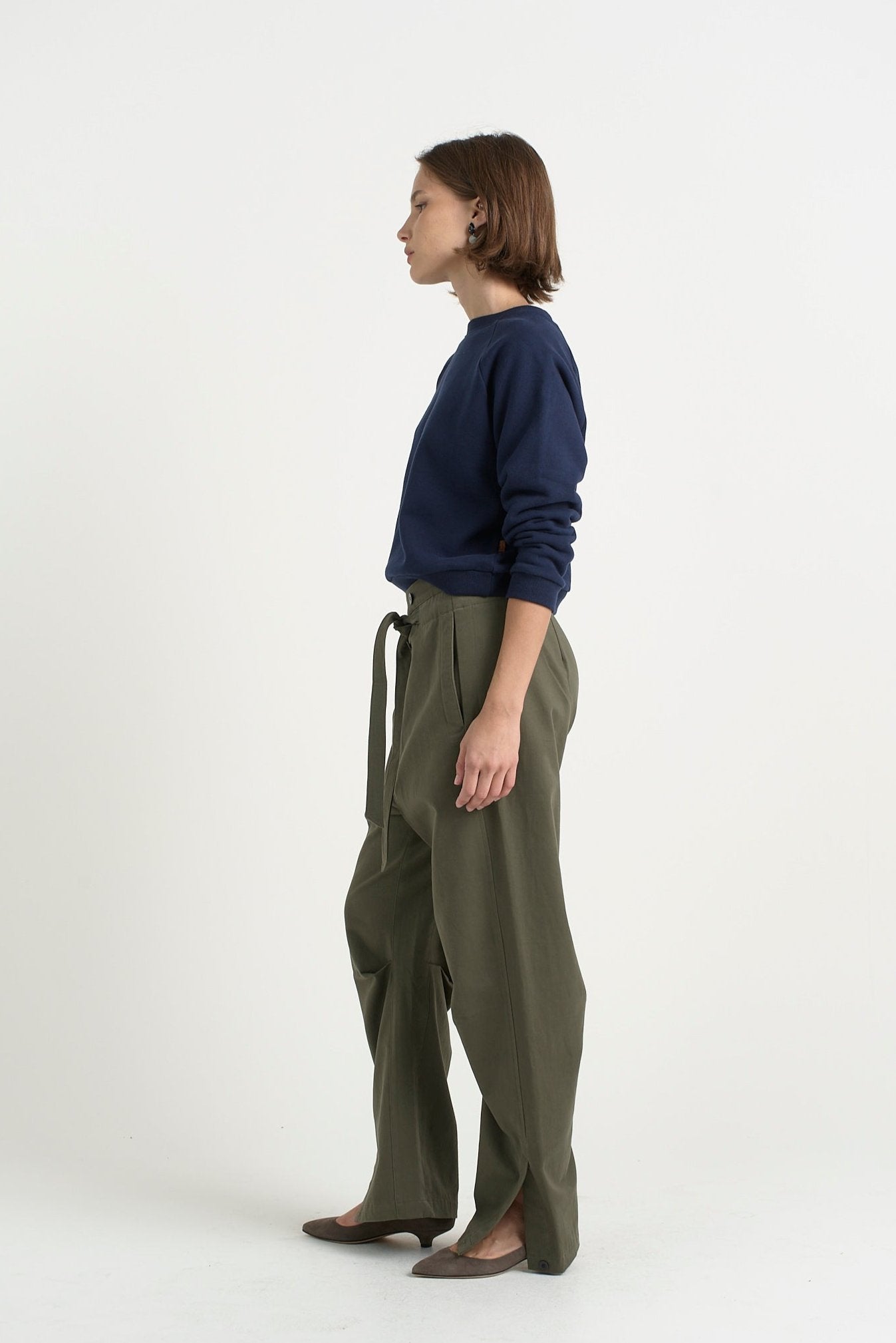 The Everything Pant in Olive. On body side - Jamie Haller