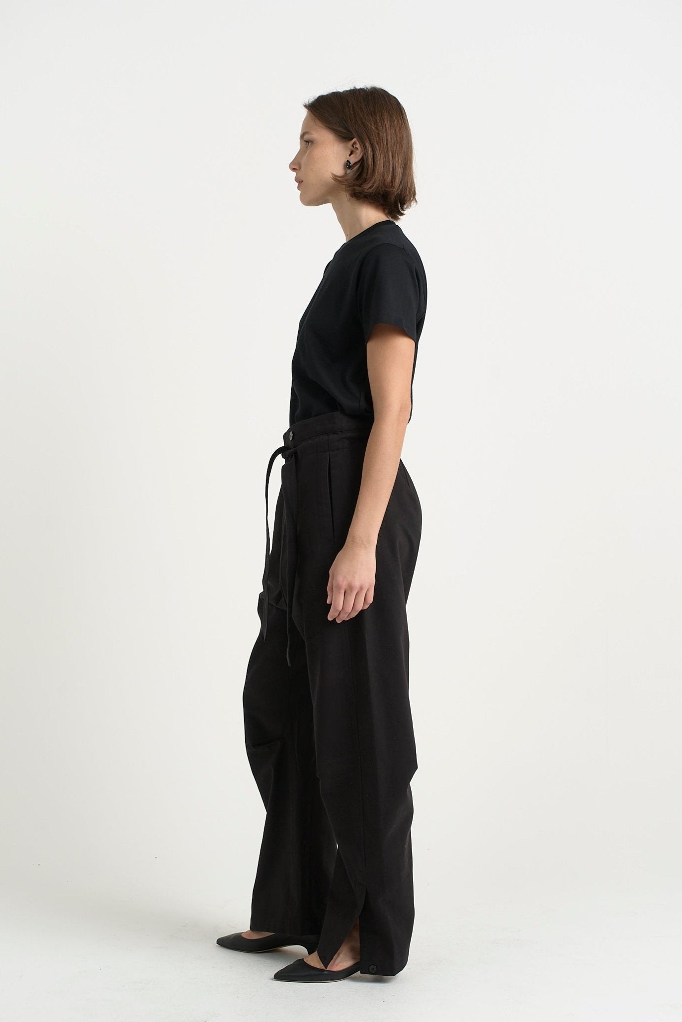 The Everything Pant in Black. On body side - Jamie Haller