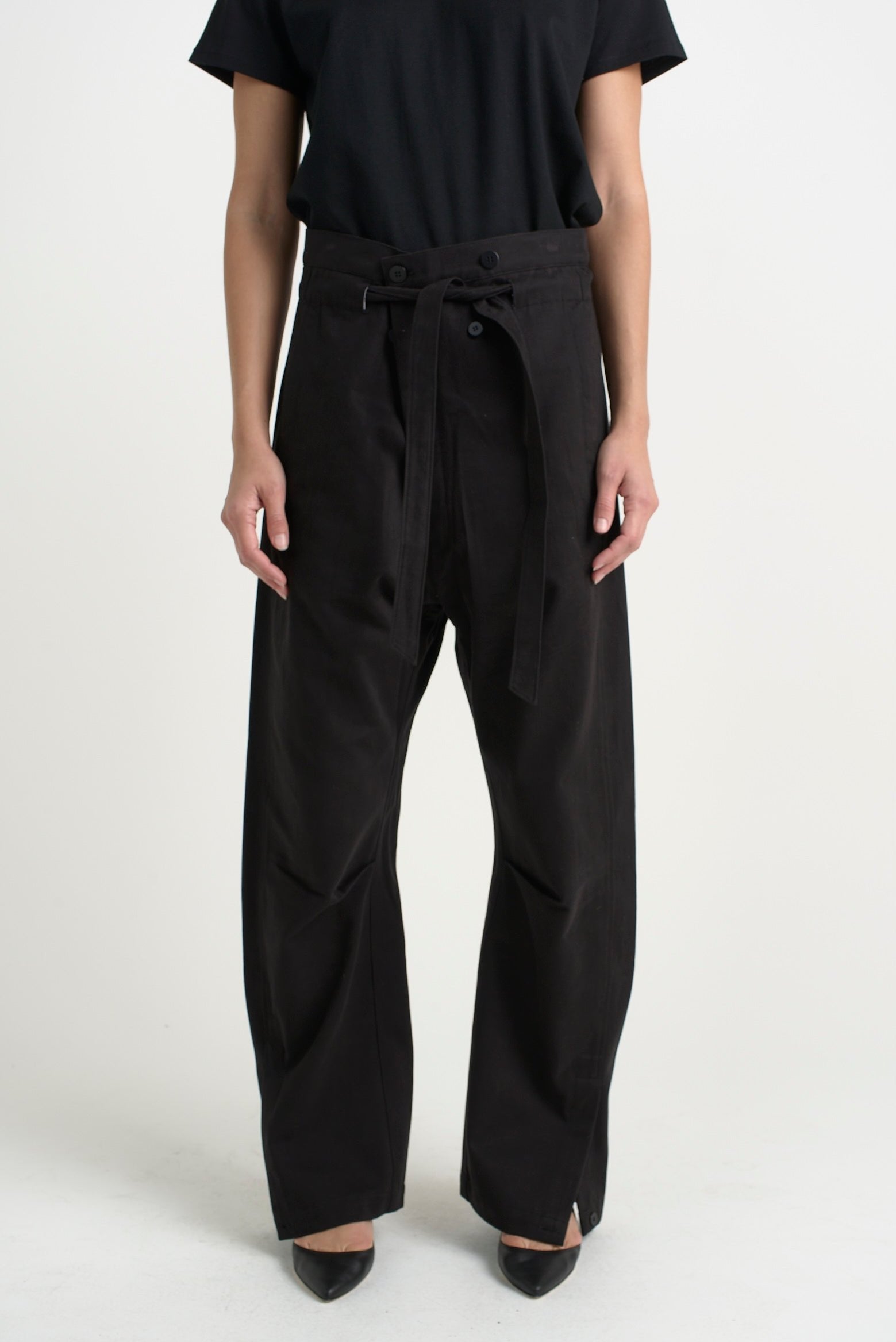 The Everything Pant in Black. On body front - Jamie Haller
