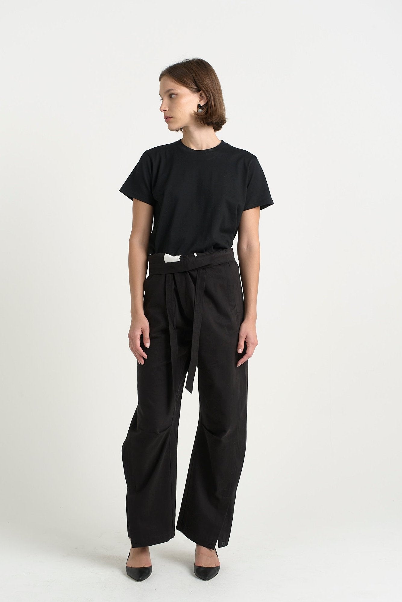 The Everything Pant in Black. On body front - Jamie Haller