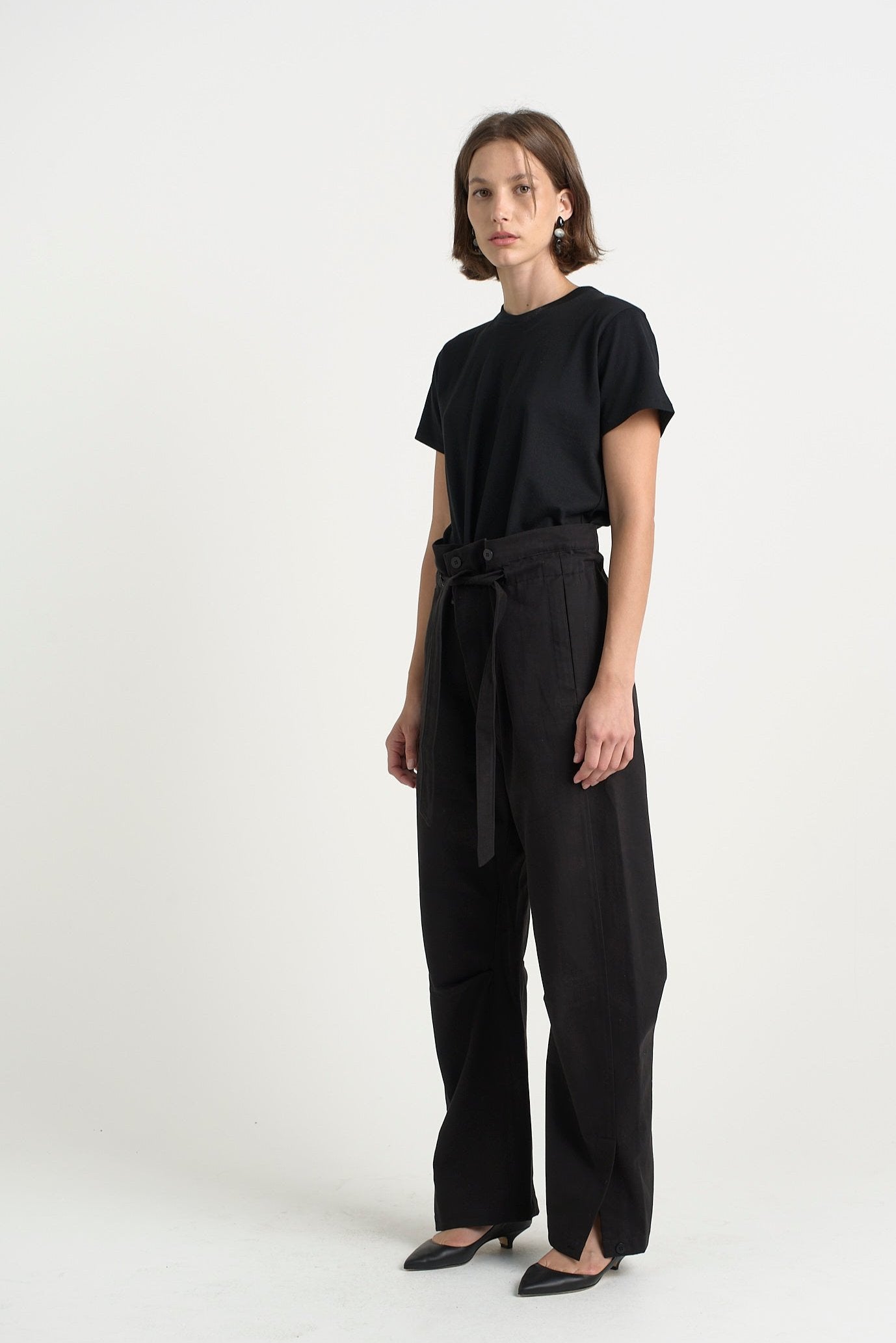 The Everything Pant in Black. On body front - Jamie Haller