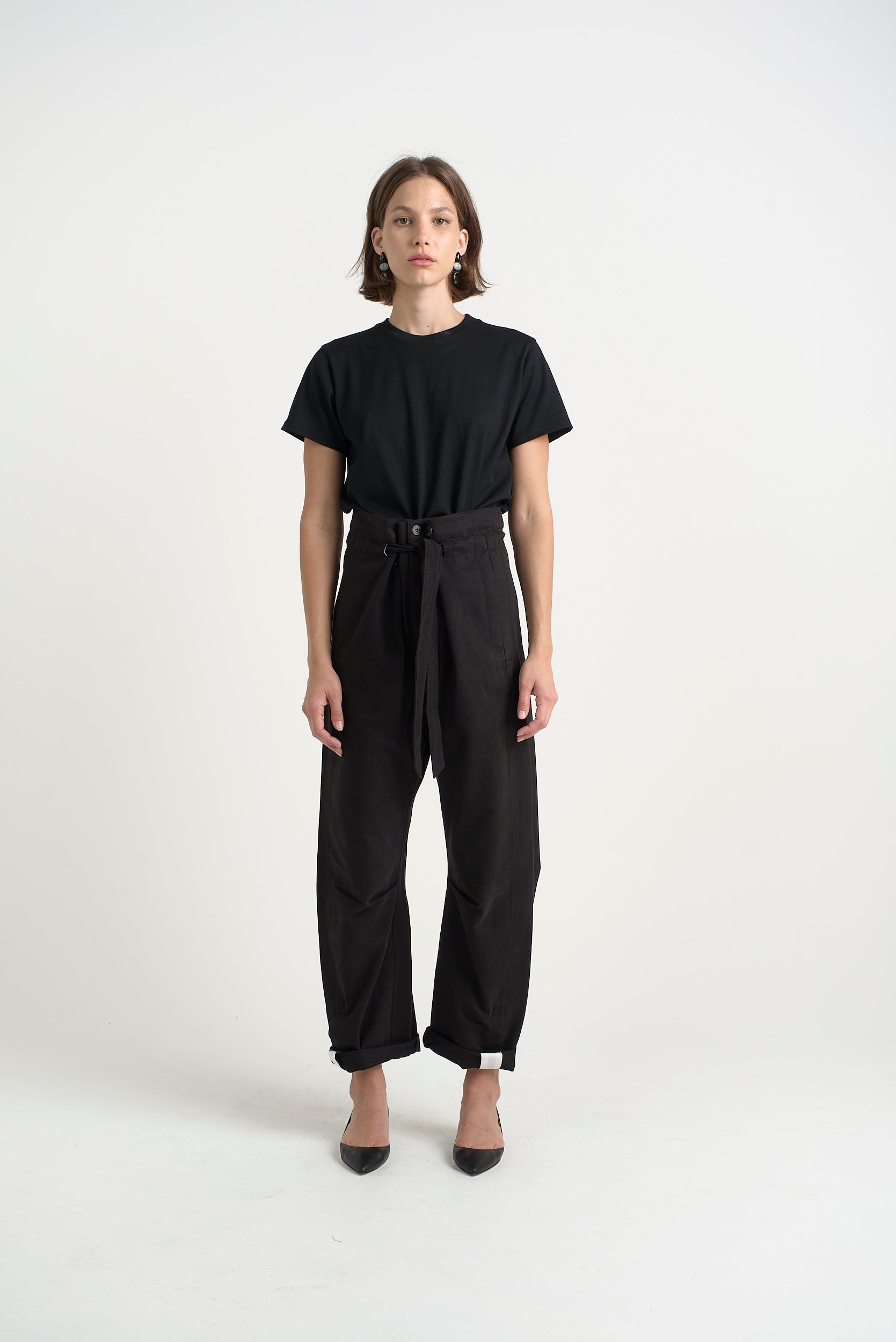 The Everything Pant in Black. On body front - Jamie Haller