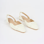 The Slingback in White Angled Front View