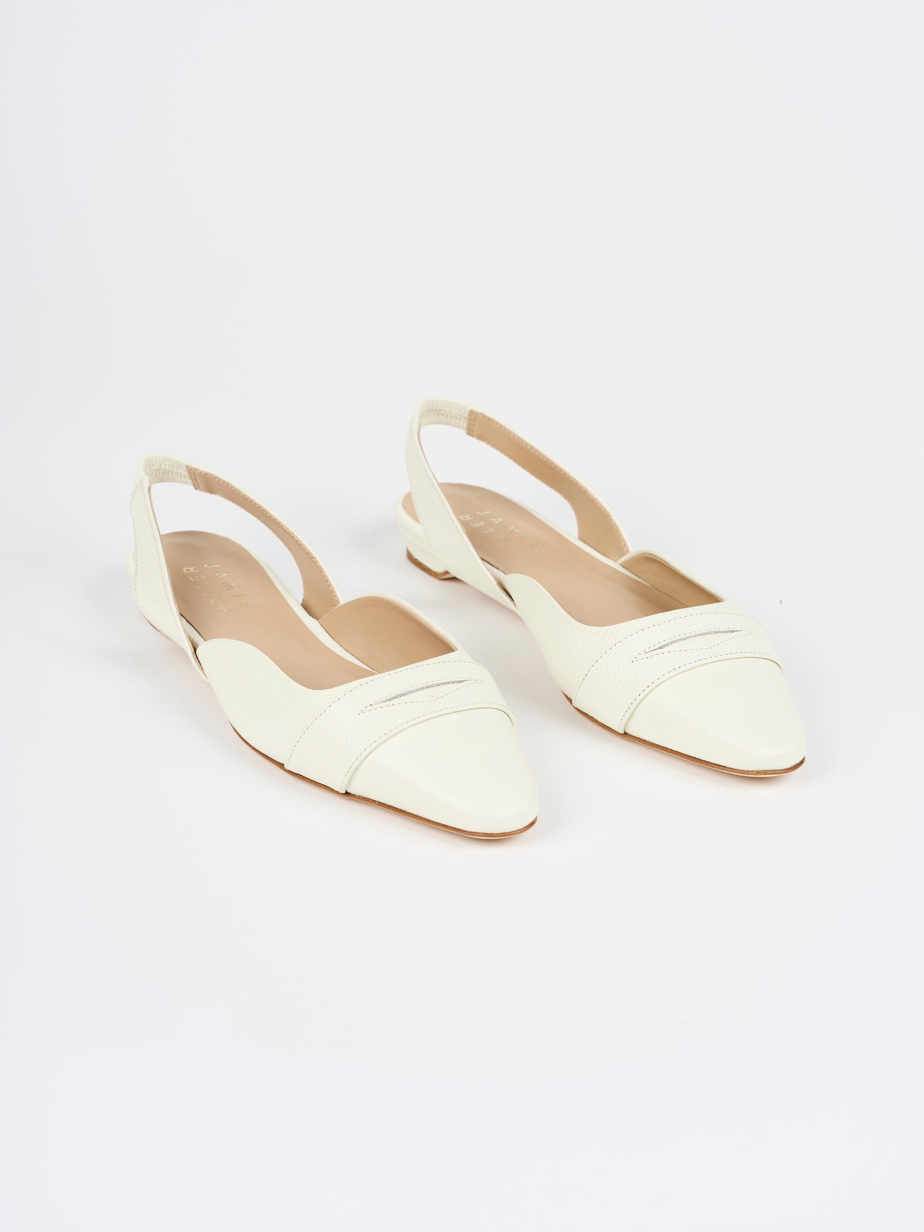 The Slingback in White Angled Front View