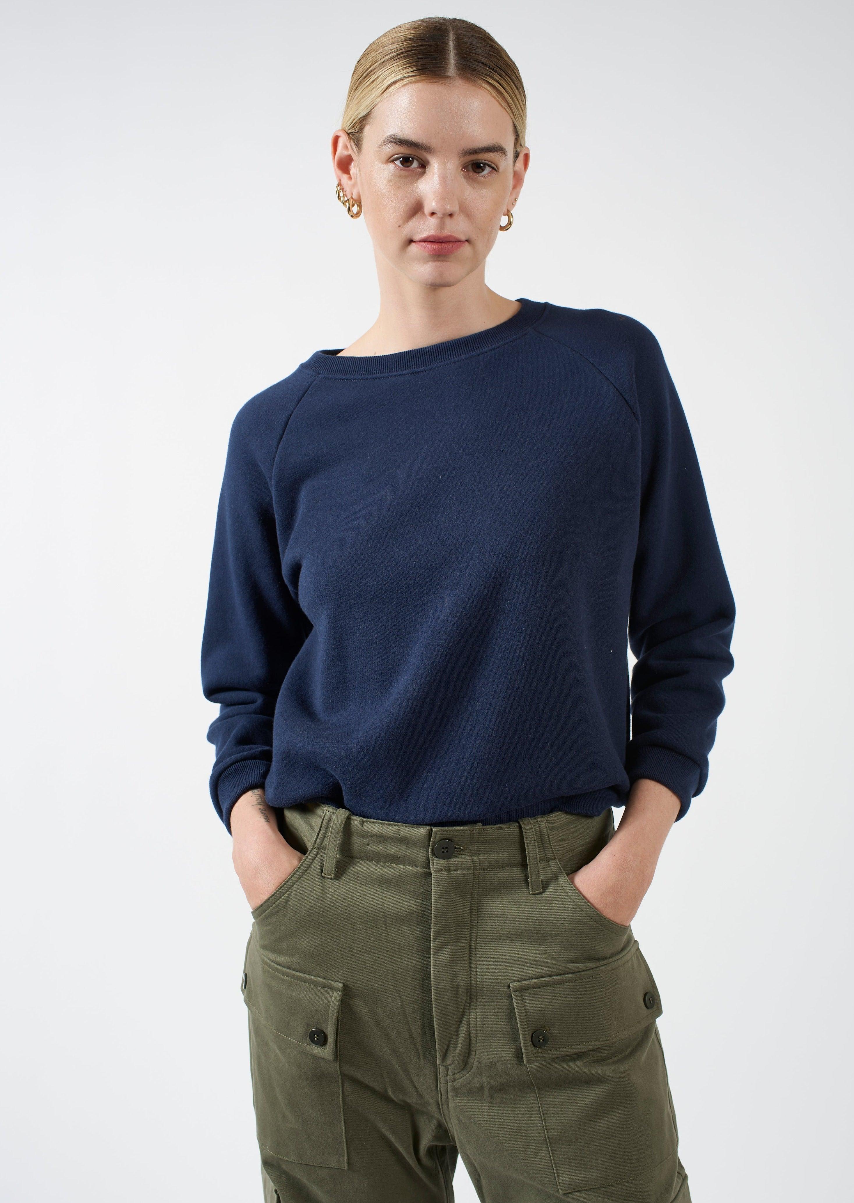 The Daily Sweatshirt in Navy Close Up Front