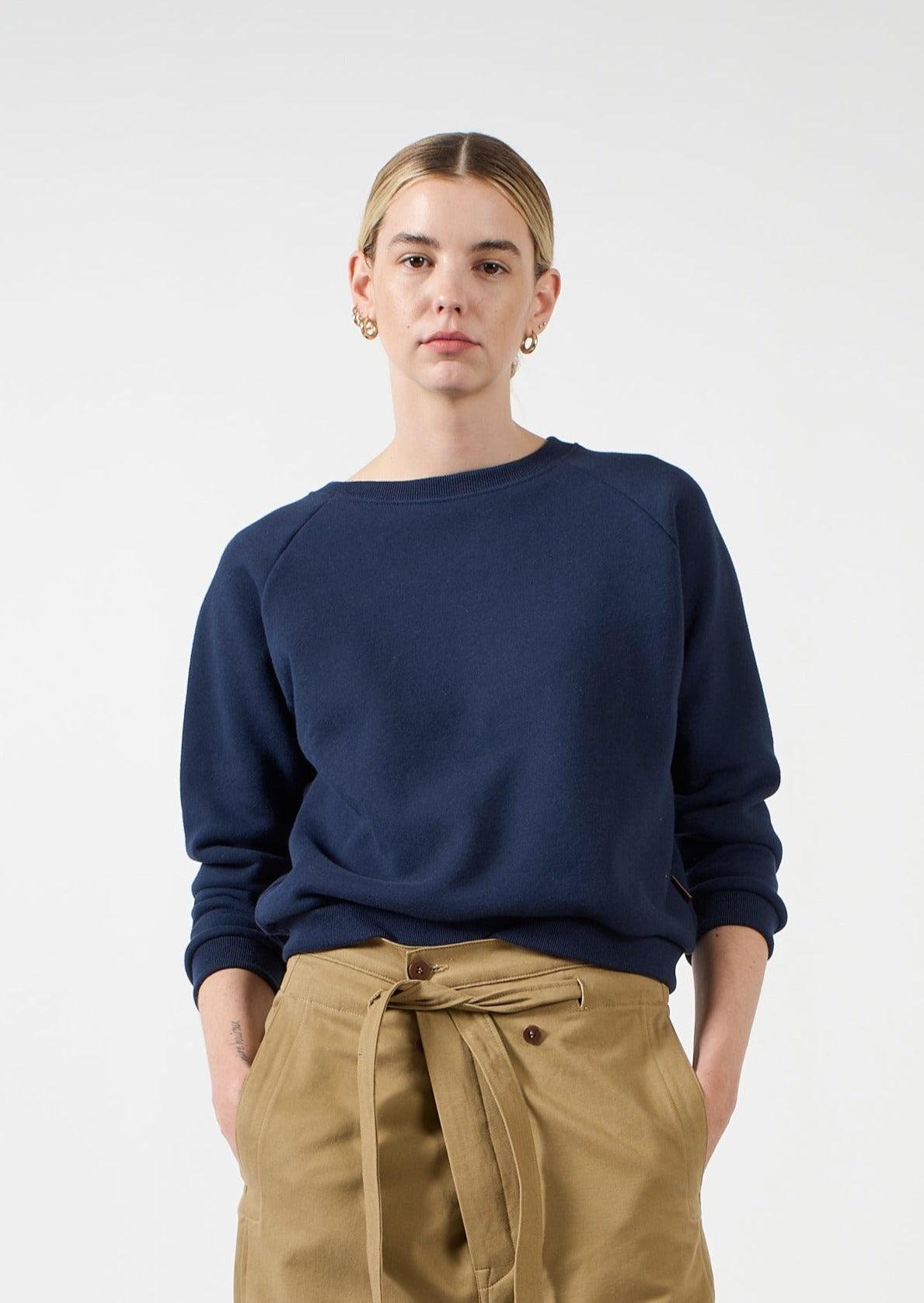 The Daily Sweatshirt in Navy Close Up Front 2 