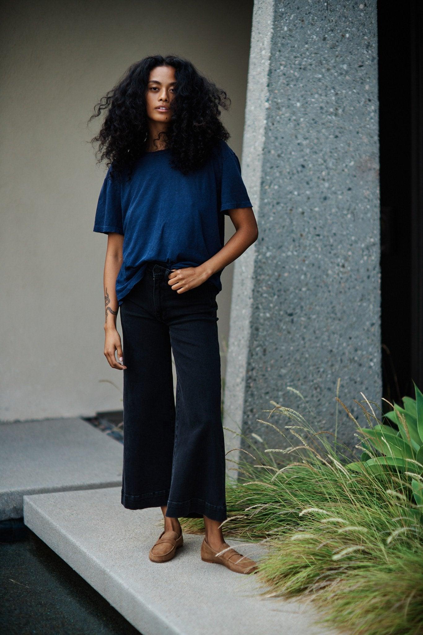 The Penny Loafer in Clove Suede on Figure Standing