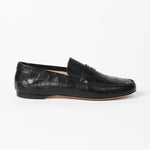 The Penny Loafer in Black Croc - Jamie Haller