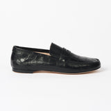 The Penny Loafer in Black Croc - Jamie Haller