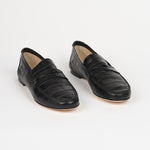 The Penny Loafer in Black Croc - Jamie Haller