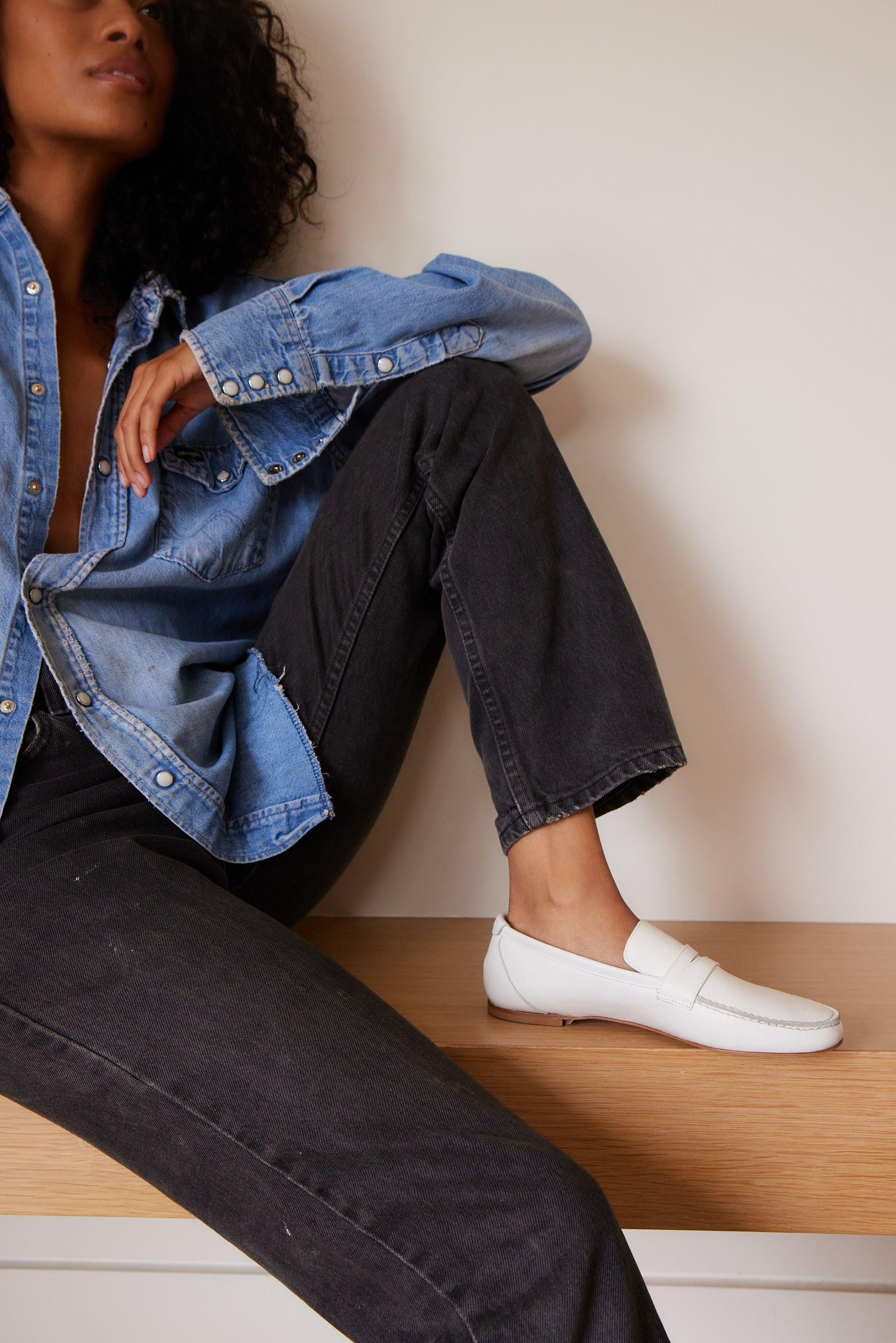 The Penny Loafer in White - Jamie Haller
