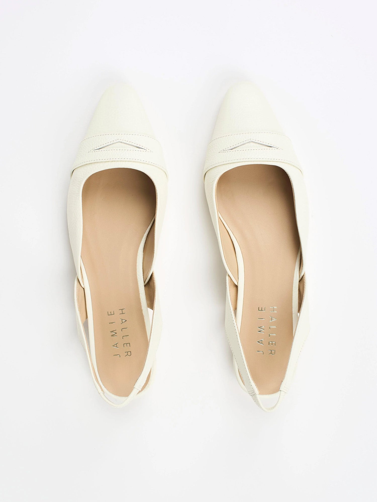 The Slingback in White Flat View