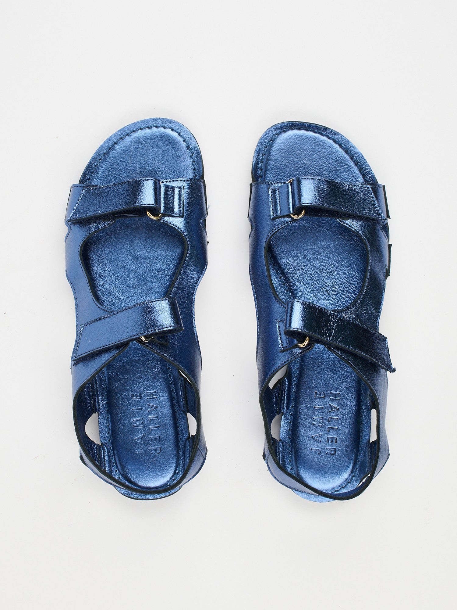 The Walking Sandal in Metallic Blue