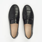 The Penny Loafer in Black Croc - Jamie Haller
