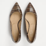 The Kitty Point Heel in Grey Croc