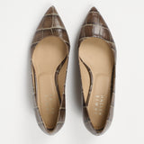 The Kitty Point Heel in Grey Croc