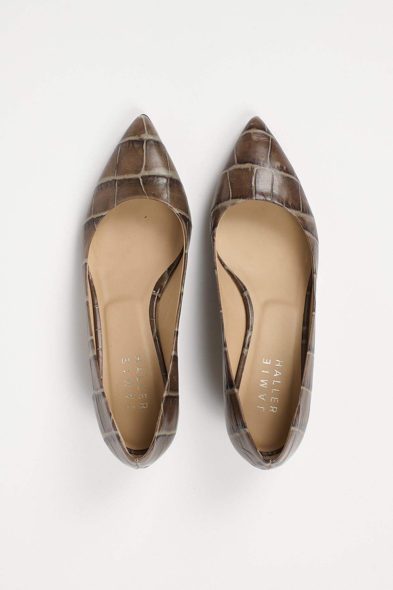 The Kitty Point Heel in Grey Croc