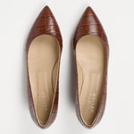 The Kitty Point Heel in Brown Croc