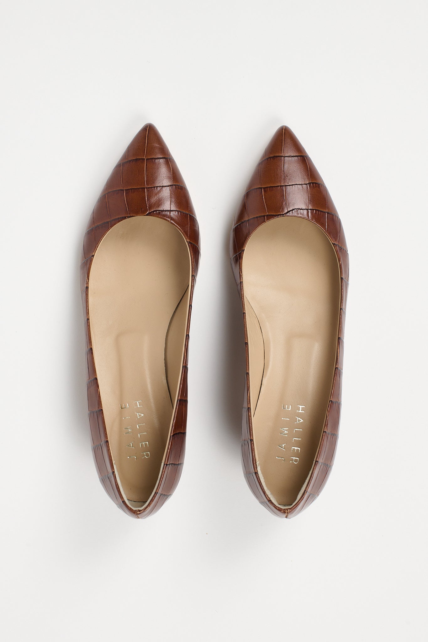 The Kitty Point Heel in Brown Croc
