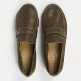 The Unlined Penny Loafer in Olive