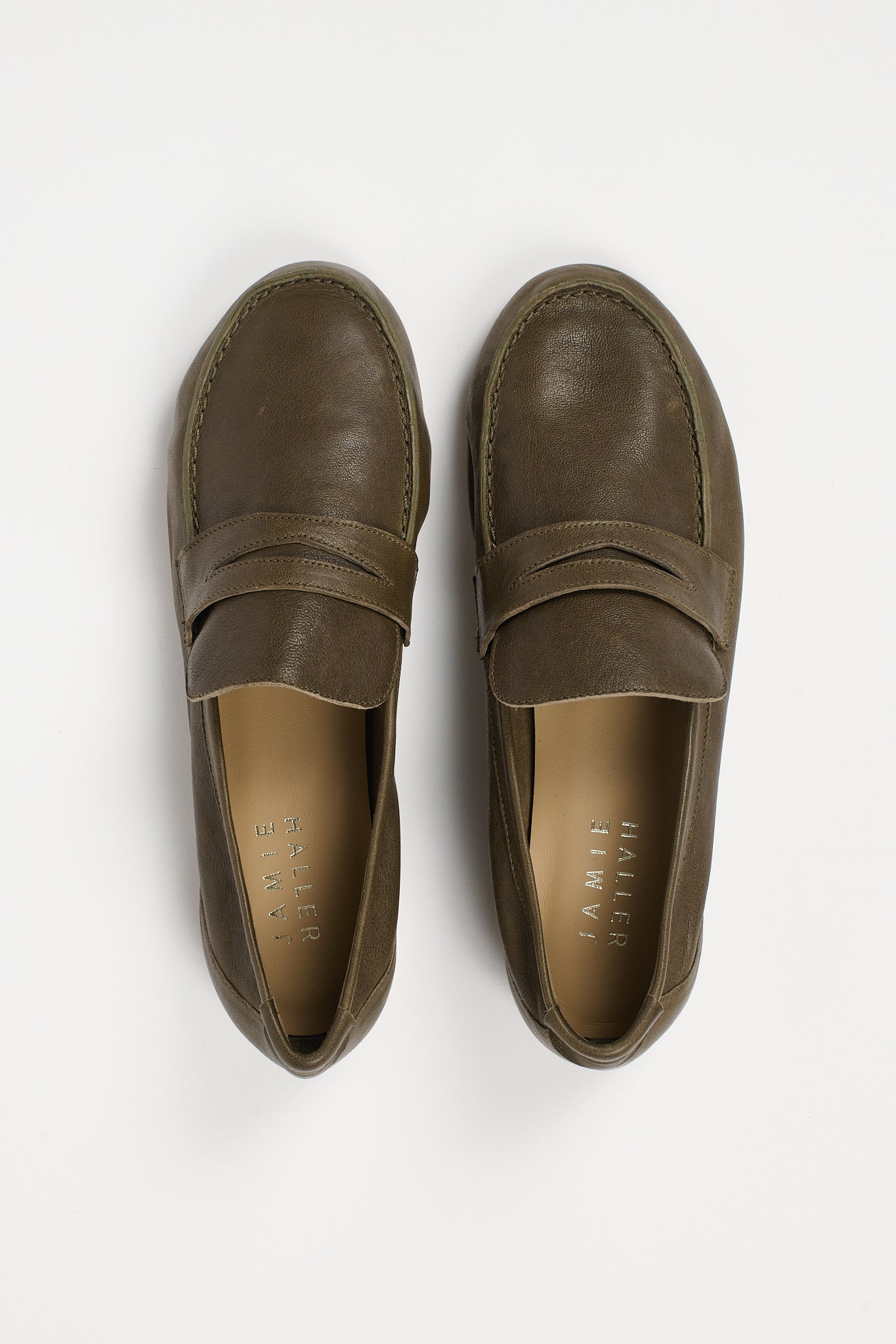 The Unlined Penny Loafer in Olive