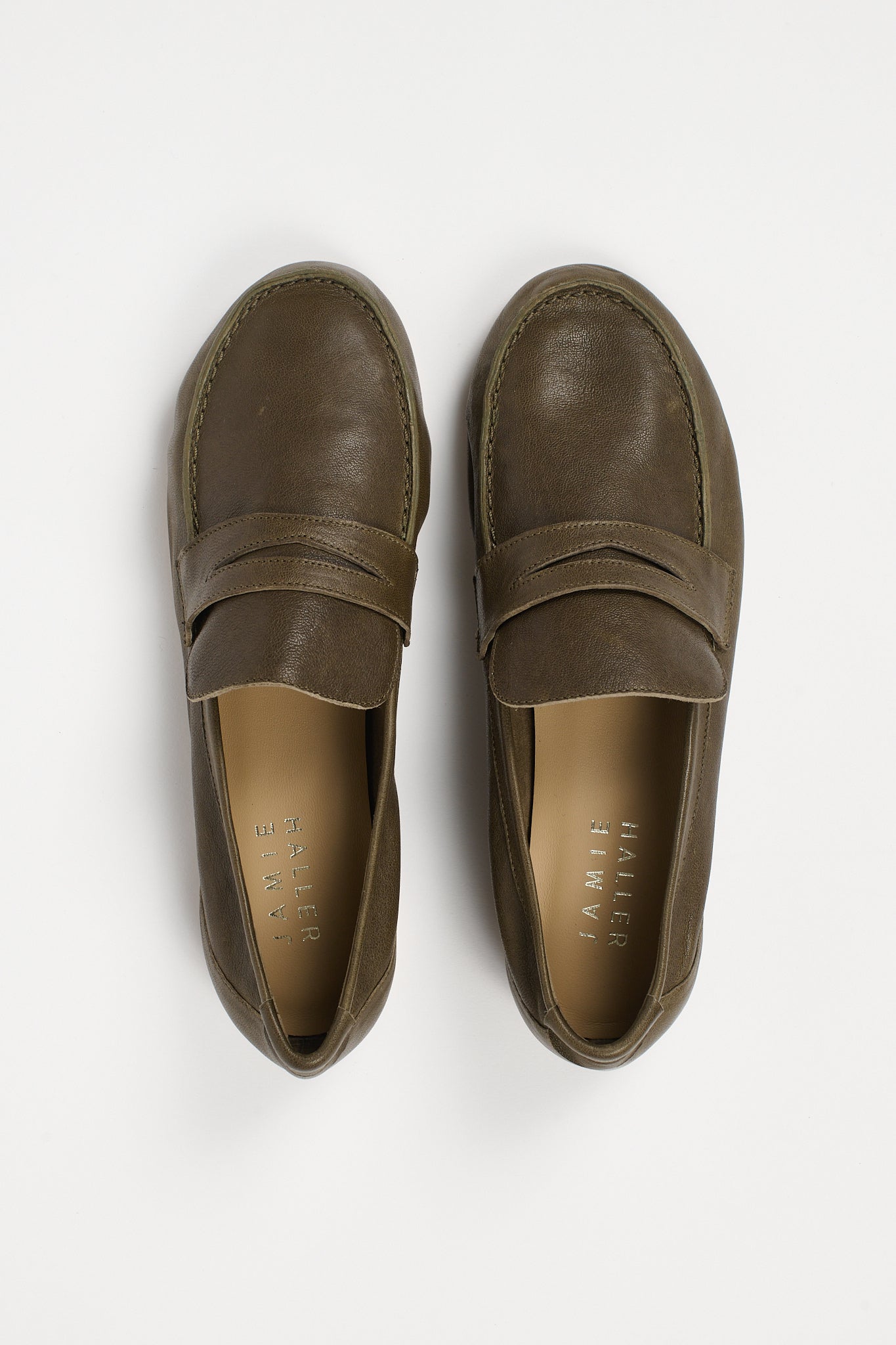 The Unlined Penny Loafer in Olive