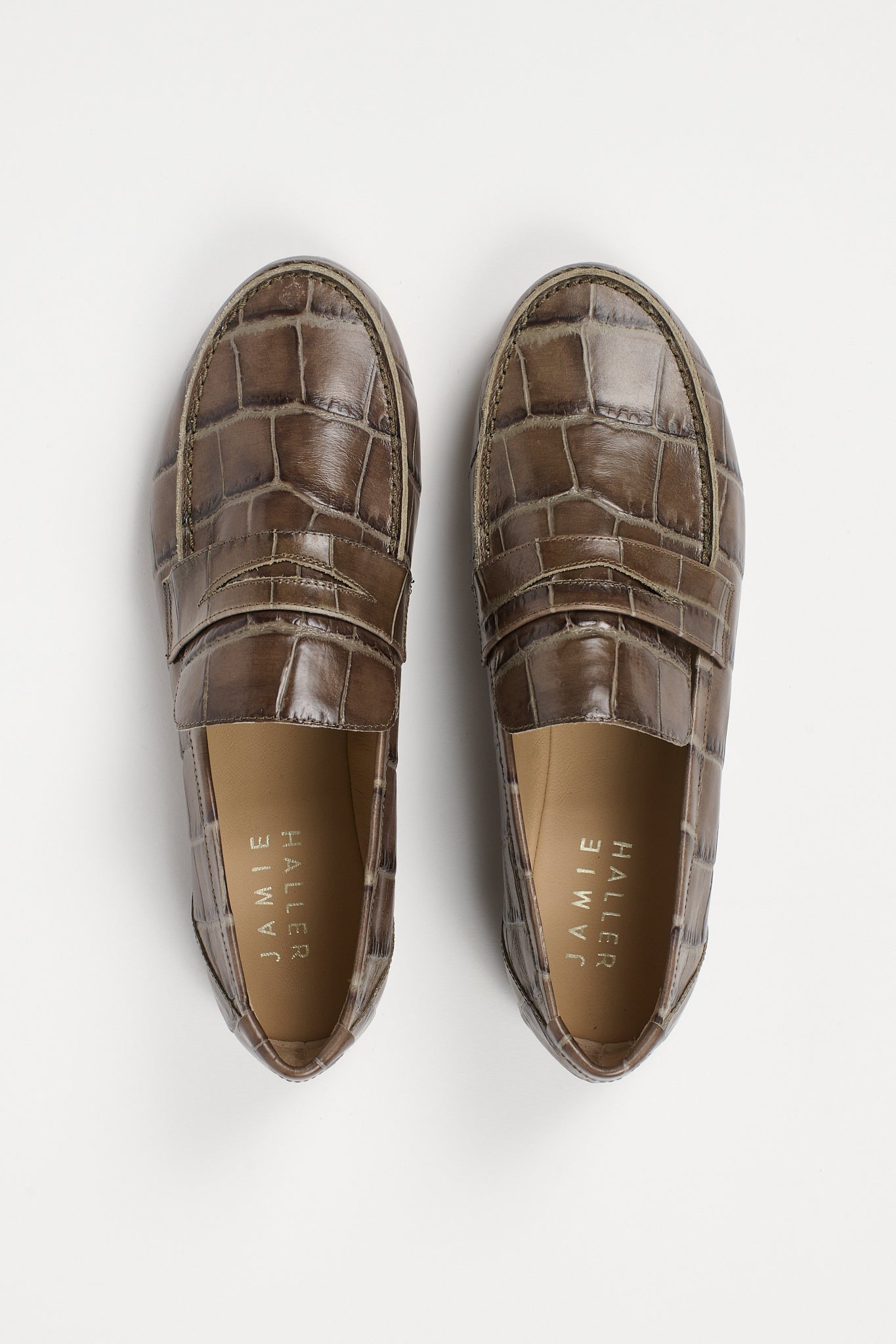 The Penny Loafer in Grey Croc