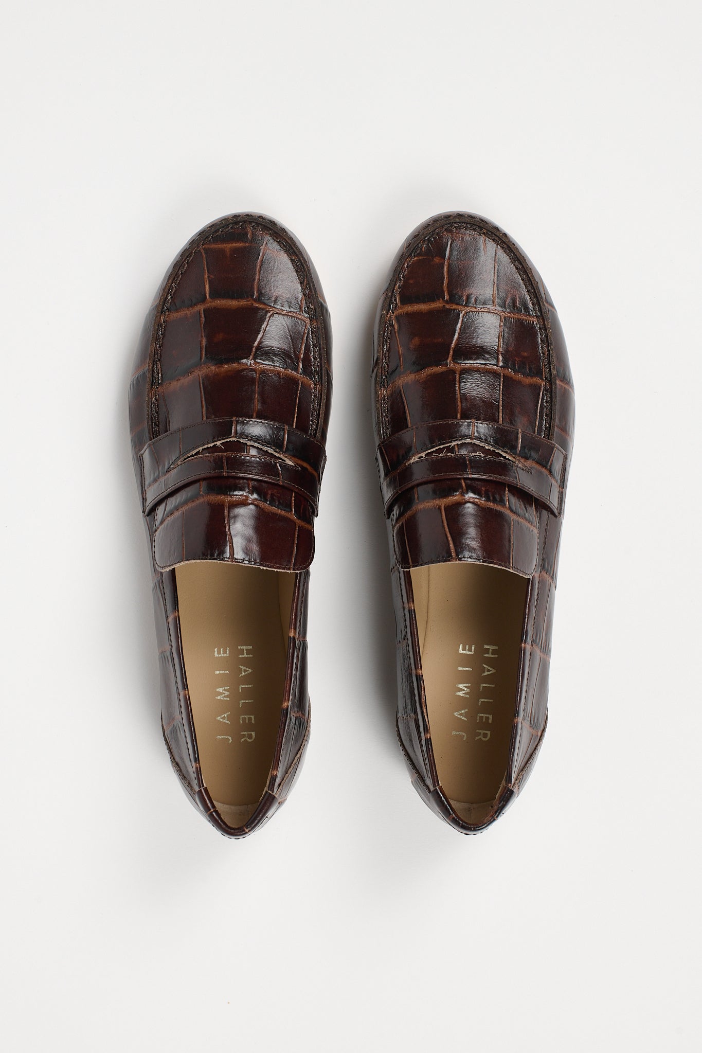 The Penny Loafer in Oxblood Croc