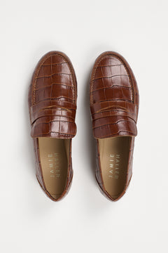 The Penny Loafer in Brown Croc