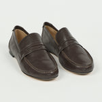 pair of loafers with a white background