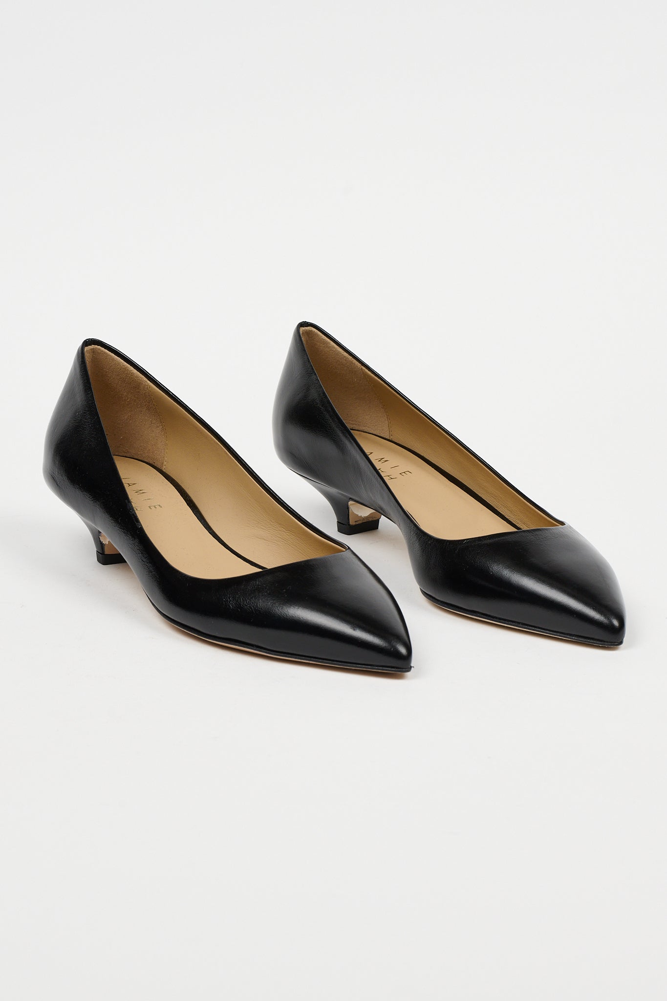 black heels on a white background