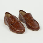 The Penny Loafer in Brown Croc