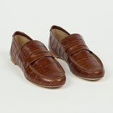 The Penny Loafer in Brown Croc