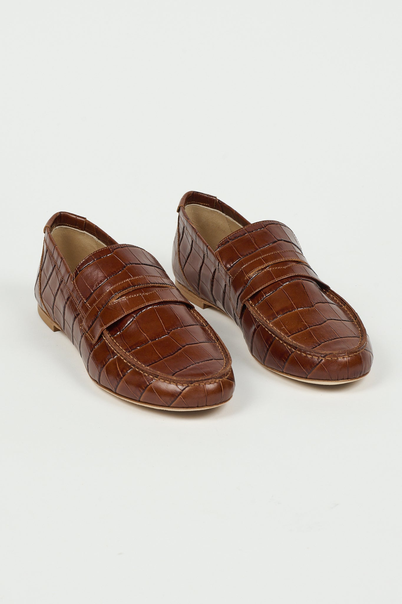 The Penny Loafer in Brown Croc