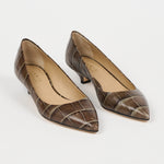 The Kitty Point Heel in Grey Croc