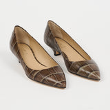 The Kitty Point Heel in Grey Croc