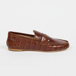 The Penny Loafer in Brown Croc