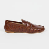 The Penny Loafer in Brown Croc