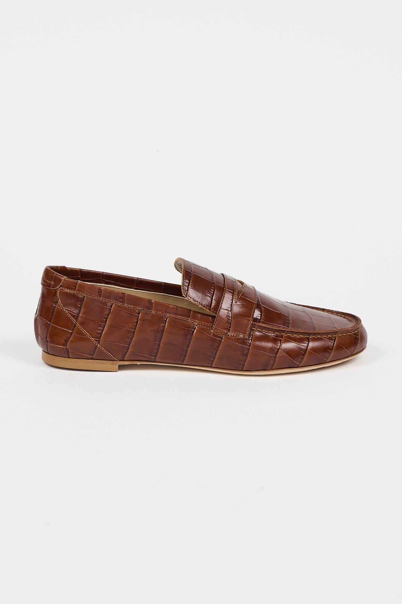 The Penny Loafer in Brown Croc